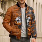 Wests Tigers Rugby Bomber Puffer Jacket Fierce Mascot Geometric Tribal Art