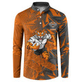 Wests Tigers Rugby Button Sweatshirt Fierce Mascot Geometric Tribal Art