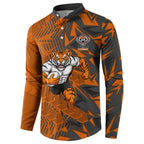 Wests Tigers Rugby Button Sweatshirt Fierce Mascot Geometric Tribal Art