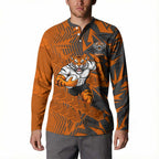 Wests Tigers Rugby Button Sweatshirt Fierce Mascot Geometric Tribal Art