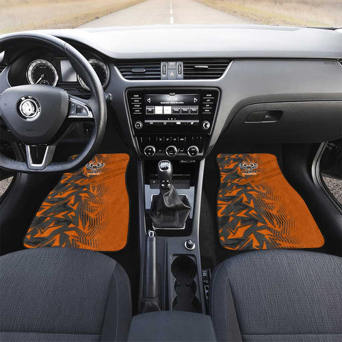 Wests Tigers Rugby Car Mats Fierce Mascot Geometric Tribal Art