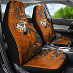 Wests Tigers Rugby Car Seat Cover Fierce Mascot Geometric Tribal Art