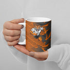Wests Tigers Rugby Ceramic Mug Fierce Mascot Geometric Tribal Art