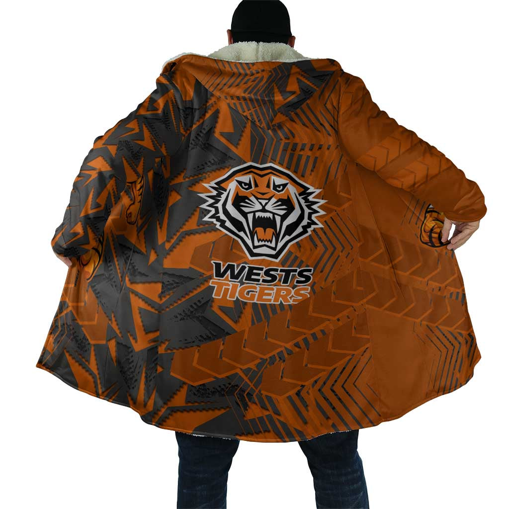 Wests Tigers Rugby Cloak Fierce Mascot Geometric Tribal Art