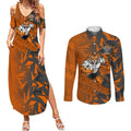 Wests Tigers Rugby Couples Matching Summer Maxi Dress and Long Sleeve Button Shirt Fierce Mascot Geometric Tribal Art