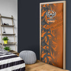 Wests Tigers Rugby Door Cover Fierce Mascot Geometric Tribal Art