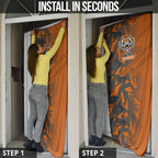 Wests Tigers Rugby Door Cover Fierce Mascot Geometric Tribal Art