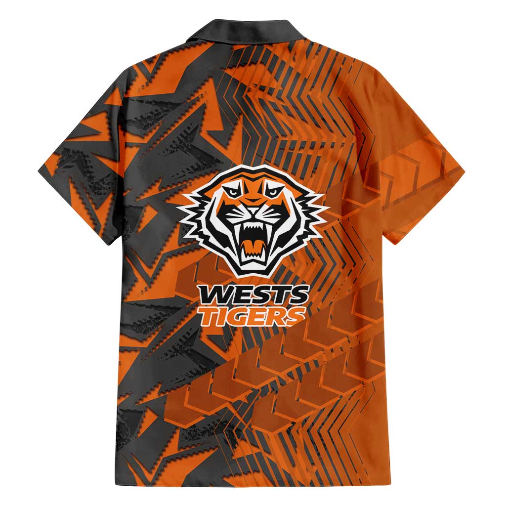 Wests Tigers Rugby Family Matching Puletasi and Hawaiian Shirt Fierce Mascot Geometric Tribal Art