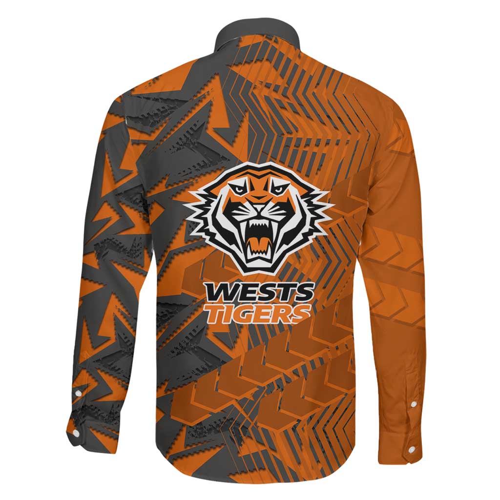Wests Tigers Rugby Family Matching Puletasi and Hawaiian Shirt Fierce Mascot Geometric Tribal Art