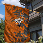 Wests Tigers Rugby Garden Flag Fierce Mascot Geometric Tribal Art