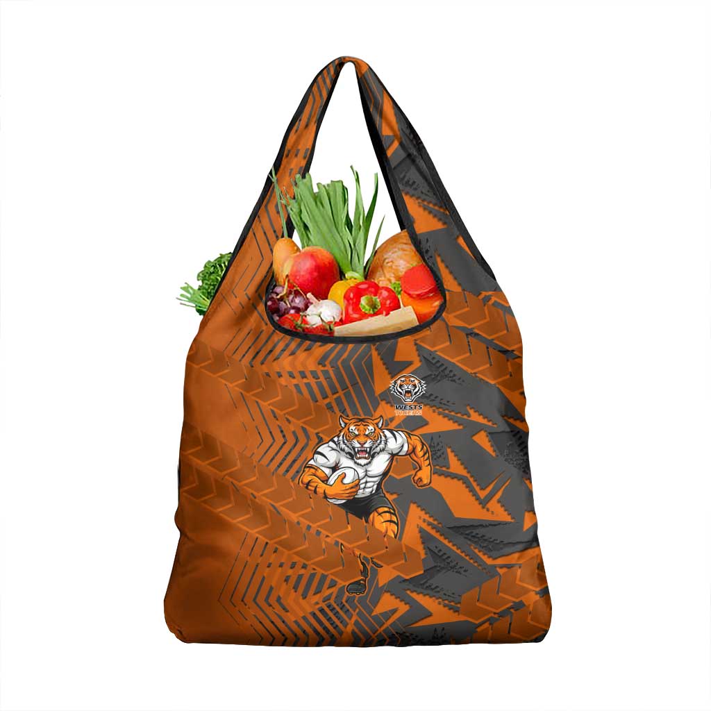 Wests Tigers Rugby Grocery Bag Fierce Mascot Geometric Tribal Art