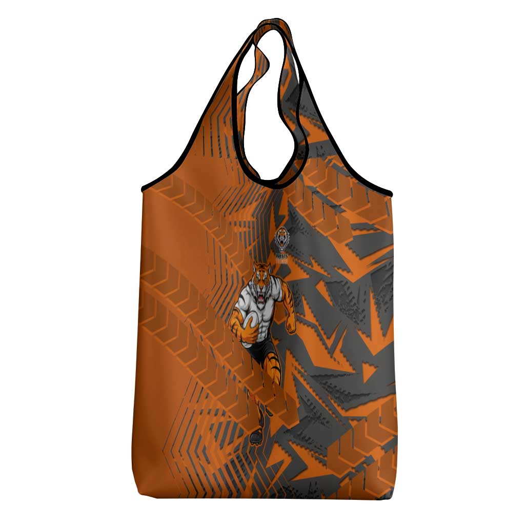 Wests Tigers Rugby Grocery Bag Fierce Mascot Geometric Tribal Art