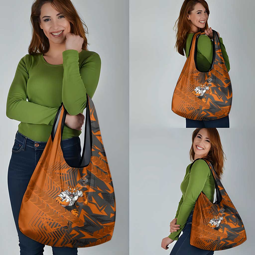 Wests Tigers Rugby Grocery Bag Fierce Mascot Geometric Tribal Art