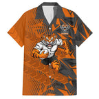 Wests Tigers Rugby Hawaiian Shirt Fierce Mascot Geometric Tribal Art