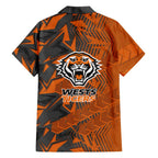 Wests Tigers Rugby Hawaiian Shirt Fierce Mascot Geometric Tribal Art