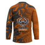 Wests Tigers Rugby Hockey Jersey Fierce Mascot Geometric Tribal Art