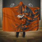 Wests Tigers Rugby Hooded Blanket Fierce Mascot Geometric Tribal Art