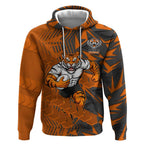 Wests Tigers Rugby Hoodie Fierce Mascot Geometric Tribal Art