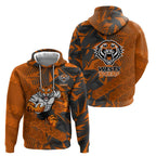 Wests Tigers Rugby Hoodie Fierce Mascot Geometric Tribal Art