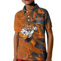 Wests Tigers Rugby Kid Polo Shirt Fierce Mascot Geometric Tribal Art