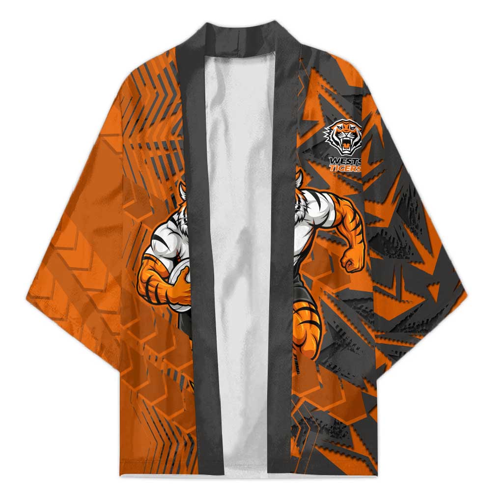 Wests Tigers Rugby Kimono Fierce Mascot Geometric Tribal Art