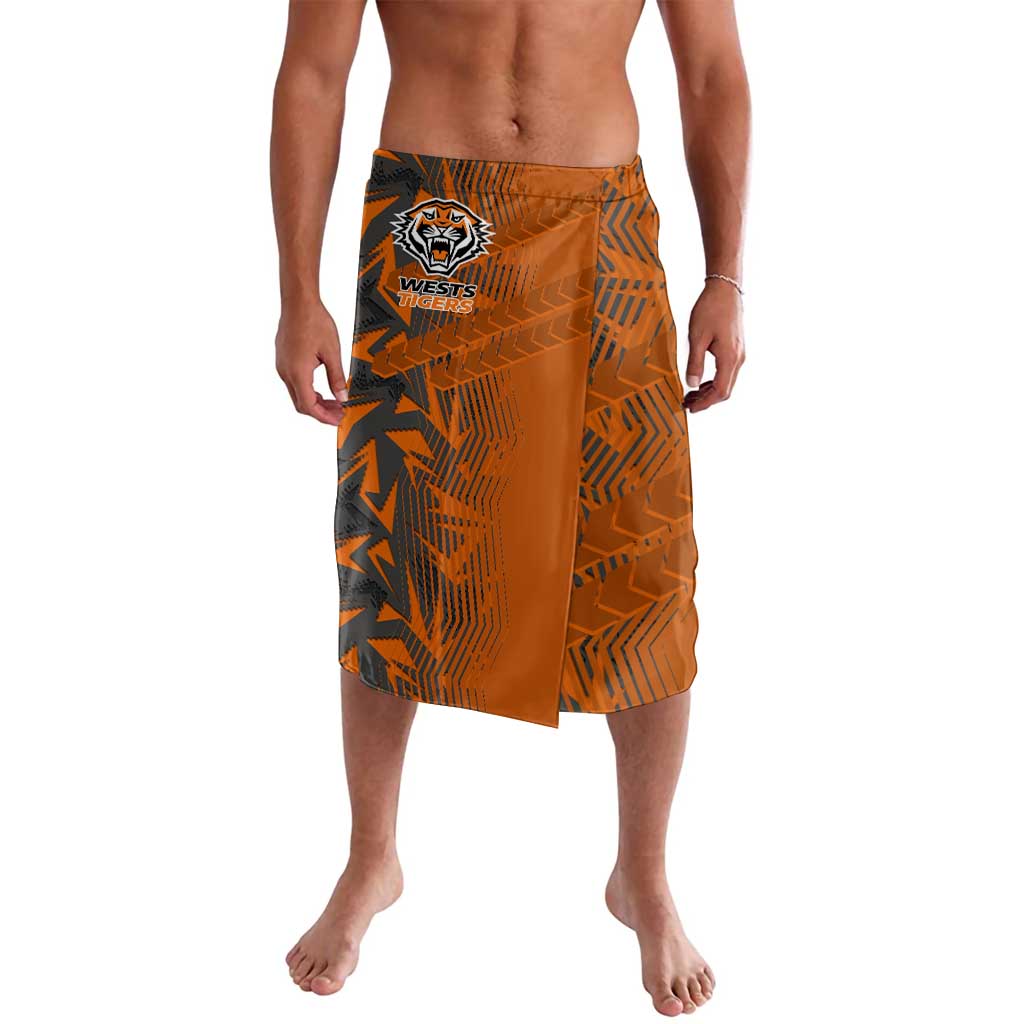 Wests Tigers Rugby Lavalava Fierce Mascot Geometric Tribal Art