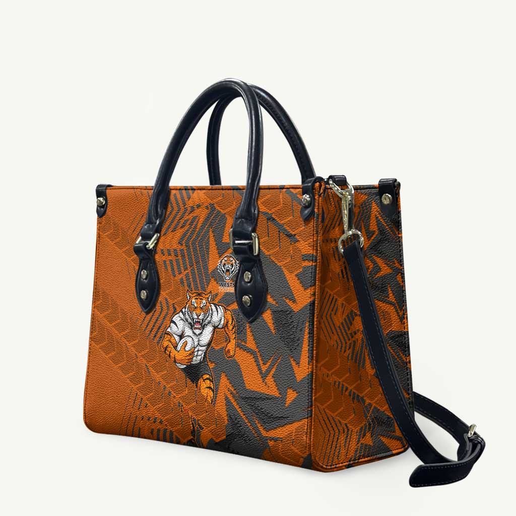 Wests Tigers Rugby Leather Bag Fierce Mascot Geometric Tribal Art
