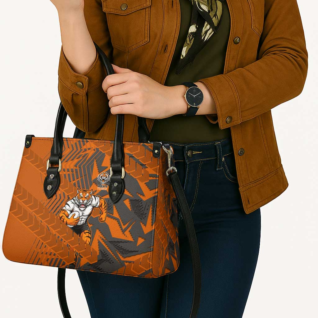 Wests Tigers Rugby Leather Bag Fierce Mascot Geometric Tribal Art