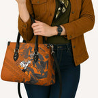 Wests Tigers Rugby Leather Bag Fierce Mascot Geometric Tribal Art