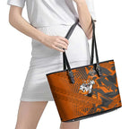 Wests Tigers Rugby Leather Tote Bag Fierce Mascot Geometric Tribal Art