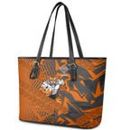 Wests Tigers Rugby Leather Tote Bag Fierce Mascot Geometric Tribal Art