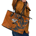 Wests Tigers Rugby Leather Tote Bag Fierce Mascot Geometric Tribal Art