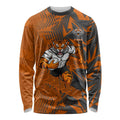Wests Tigers Rugby Long Sleeve Shirt Fierce Mascot Geometric Tribal Art