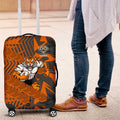 Wests Tigers Rugby Luggage Cover Fierce Mascot Geometric Tribal Art
