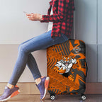 Wests Tigers Rugby Luggage Cover Fierce Mascot Geometric Tribal Art