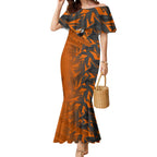 Wests Tigers Rugby Mermaid Dress Fierce Mascot Geometric Tribal Art