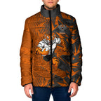Wests Tigers Rugby Padded Jacket Fierce Mascot Geometric Tribal Art