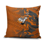 Wests Tigers Rugby Pillow Cover Fierce Mascot Geometric Tribal Art