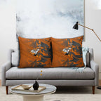 Wests Tigers Rugby Pillow Cover Fierce Mascot Geometric Tribal Art