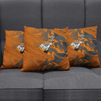 Wests Tigers Rugby Pillow Cover Fierce Mascot Geometric Tribal Art