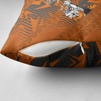 Wests Tigers Rugby Pillow Cover Fierce Mascot Geometric Tribal Art