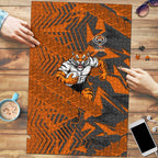 Wests Tigers Rugby Puzzle Fierce Mascot Geometric Tribal Art