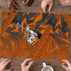 Wests Tigers Rugby Puzzle Fierce Mascot Geometric Tribal Art