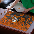 Wests Tigers Rugby Puzzle Fierce Mascot Geometric Tribal Art