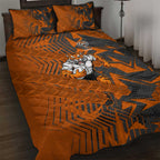 Wests Tigers Rugby Quilt Bed Set Fierce Mascot Geometric Tribal Art