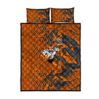 Wests Tigers Rugby Quilt Bed Set Fierce Mascot Geometric Tribal Art