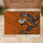 Wests Tigers Rugby Rubber Doormat Fierce Mascot Geometric Tribal Art
