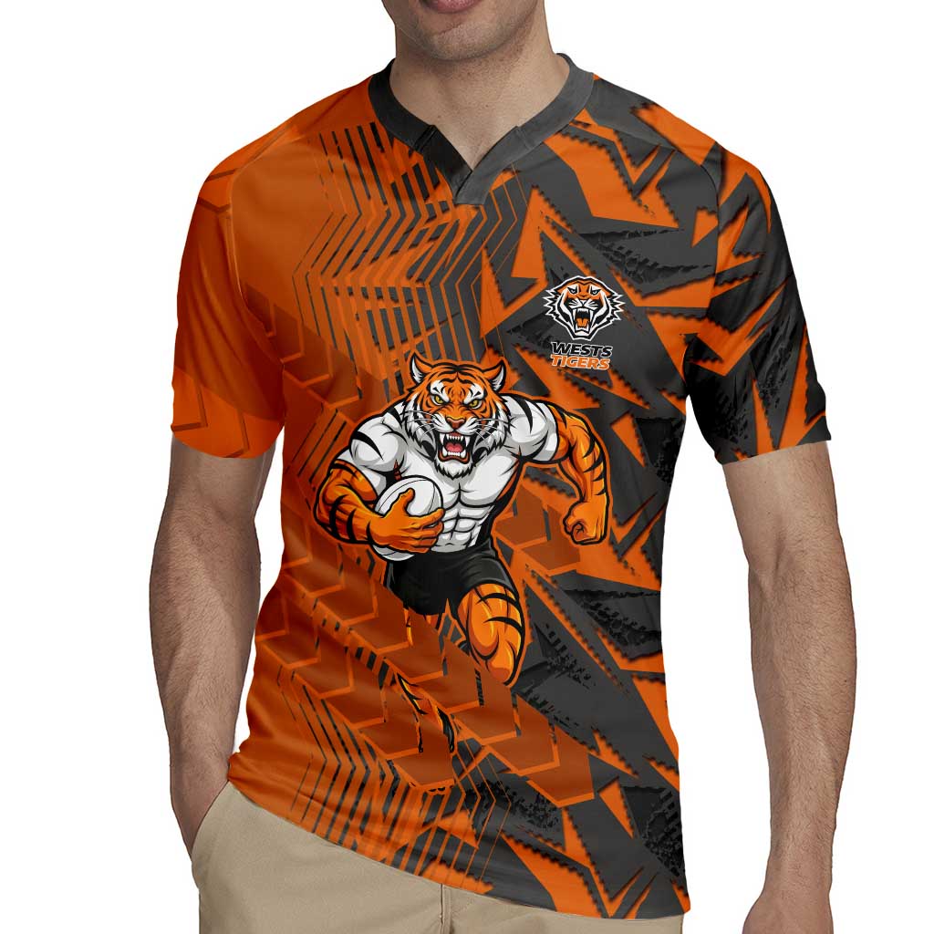 Wests Tigers Rugby Rugby Jersey Fierce Mascot Geometric Tribal Art