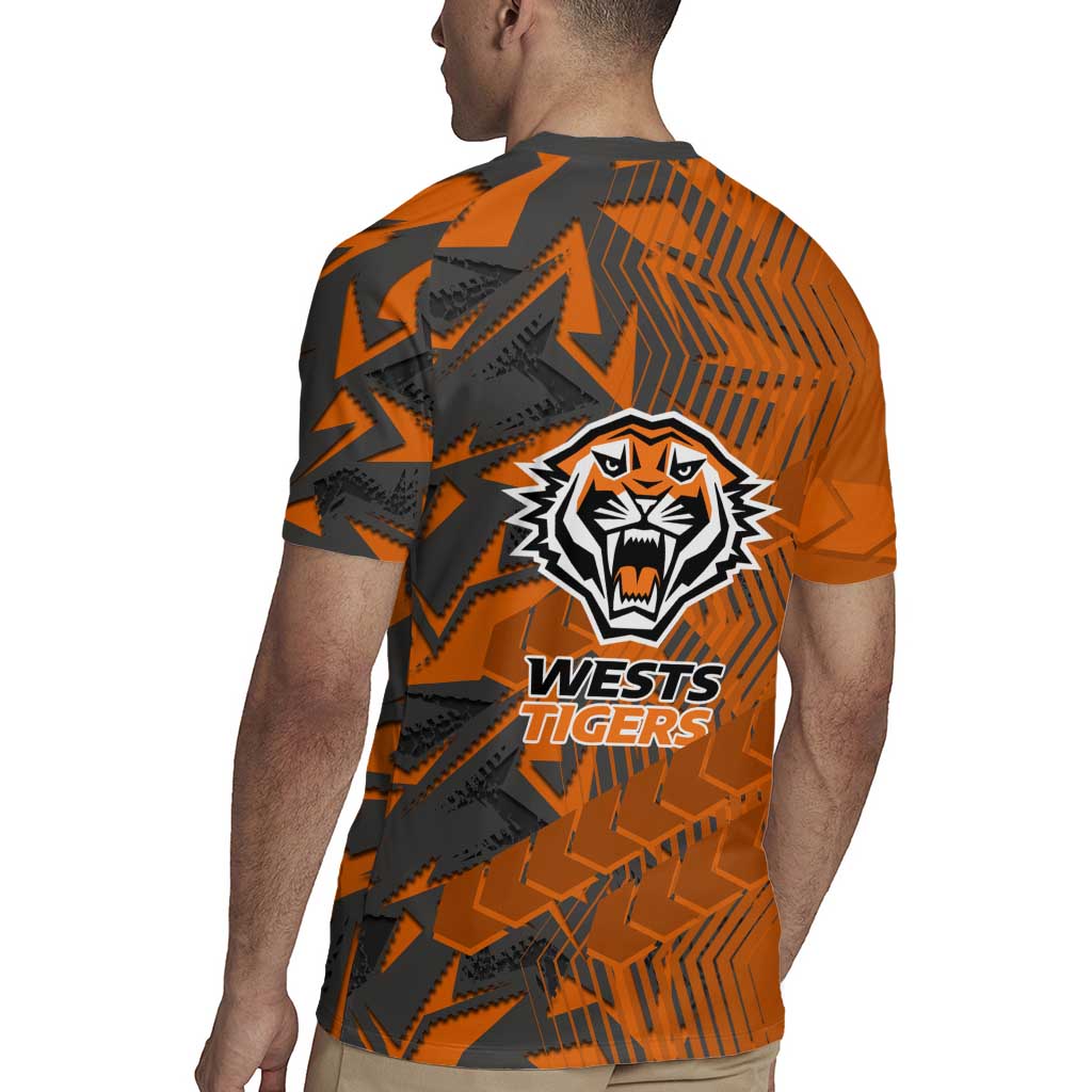 Wests Tigers Rugby Rugby Jersey Fierce Mascot Geometric Tribal Art