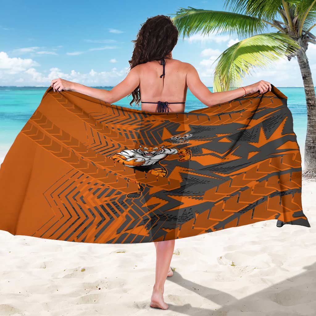 Wests Tigers Rugby Sarong Fierce Mascot Geometric Tribal Art